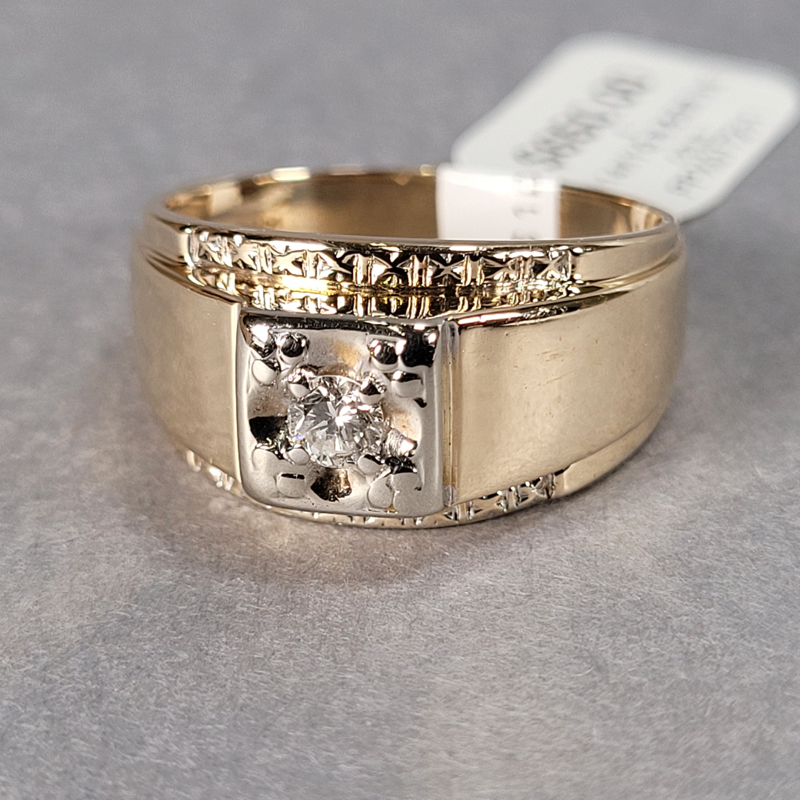 18K Yellow Gold Diamond Ring for Men – Jewelove.US